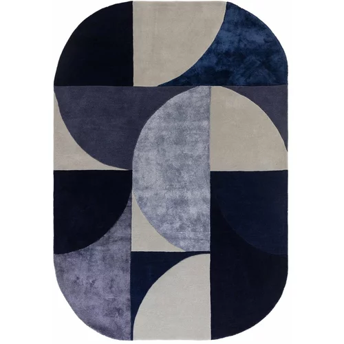 Asiatic Carpets Temno modra volnena preproga 200x300 cm Indigo –