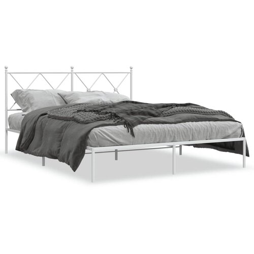 vidaXL Metalni okvir za krevet s uzglavljem bijeli 160x200 cm Cijene
