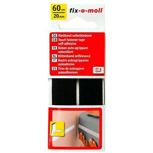 Fix-o-moll višenamjenska traka (60 cm x 20 mm, crne boje, lijepljenje) Cijene