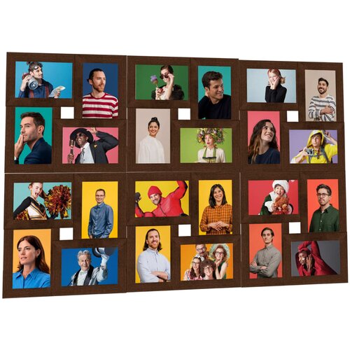 vidaXL okvir za 24 fotografije (13 x 18 cm) tamnosmeđi mdf Cijene