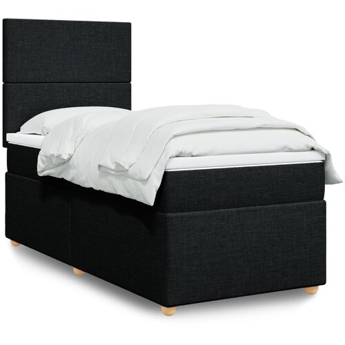 vidaXL Krevet s oprugama i madracem crni 90x200 cm od tkanine Cijene