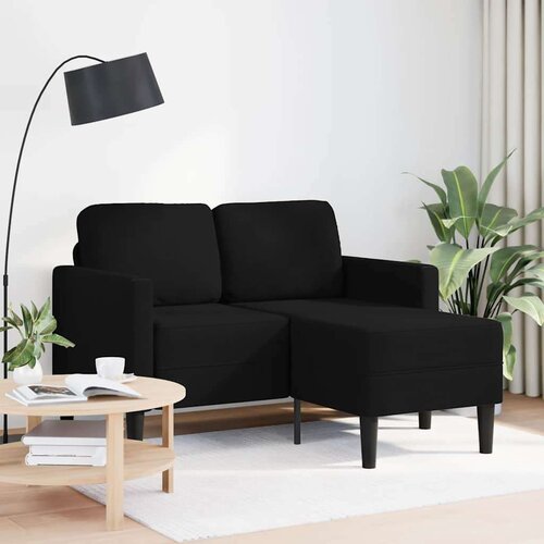 SOFA Dvosed z ležalnikom v obliki črke L črne barve 125 cm umetno usnje Cene