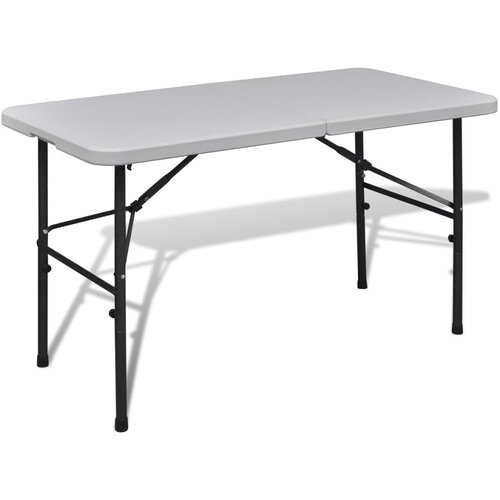 VidaXL Sklopivi vrtni stol 122 cm HDPE bijeli Slike