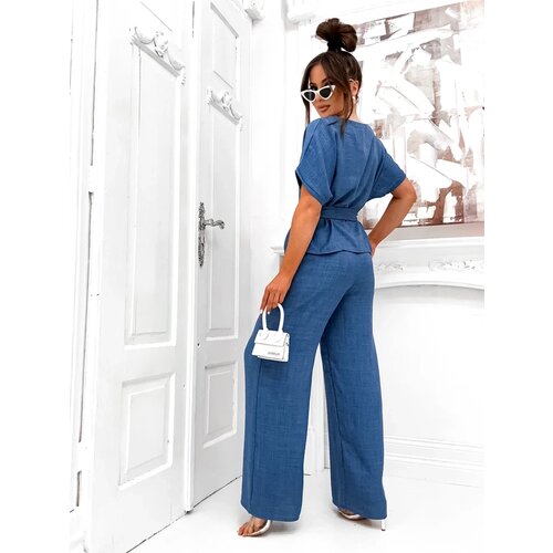 Resti Women&amp;#039;s set with a short-sleeve blouse and wide pants Slike