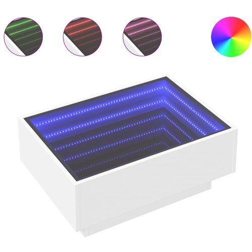 Maison Chic Klubska mizica - kavna mizica - Nizka mizica LED bela 70x50x30 cm inženirski les, (21754349) Slike