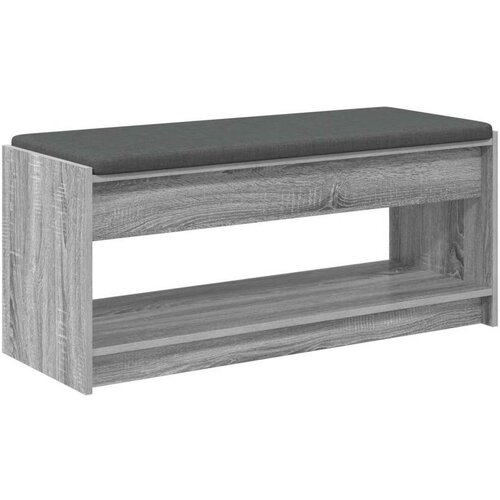  Klupa za hodnik s jastukom Siva Sonoma 100 x 38 x 46 cm Slike