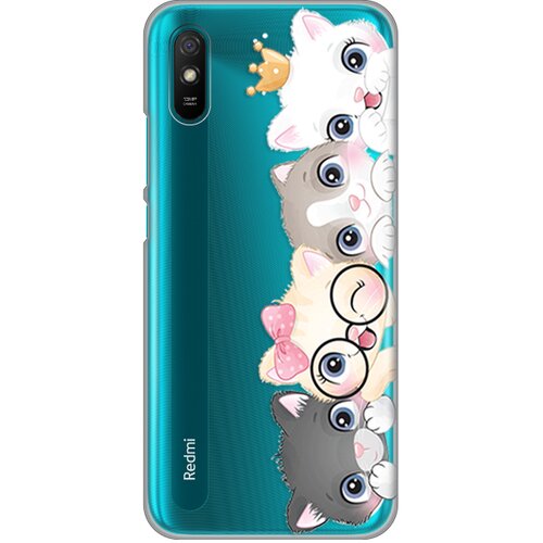 silikonska maska za Xiaomi Redmi 9A Cats Print Skin providna Slike