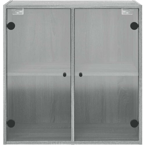 vidaXL Stenska omarica s steklenimi vrati siva sonoma 68x37x68,5 cm Cene