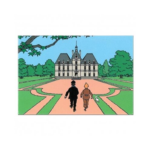 Moulinsart Magnet - Tintin, Snowy and Haddock, Castle Slike