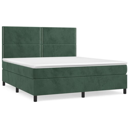 Maison Chic Box spring postelja - Vzmetna postelja z vzmetnico temno zelena 180x200 cm žamet SL8718, (21908822) Cene