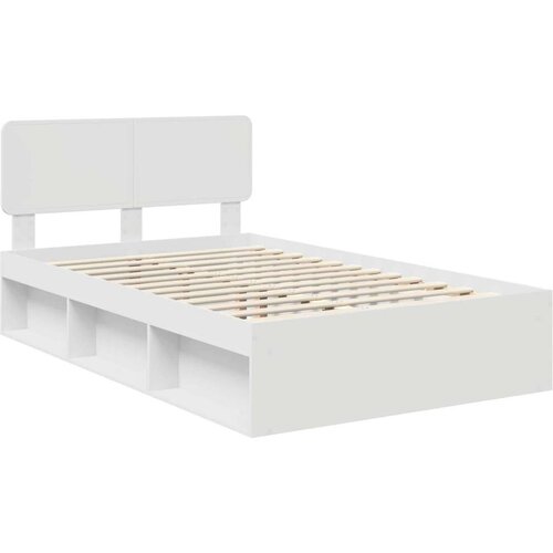  Okvir za krevet Bijelo 120 x 200 cm Čvrsto borovo drvo Slike