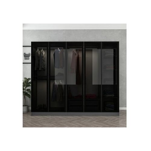 Hanah home Ormar Kale 225x210x52cm Crni Slike