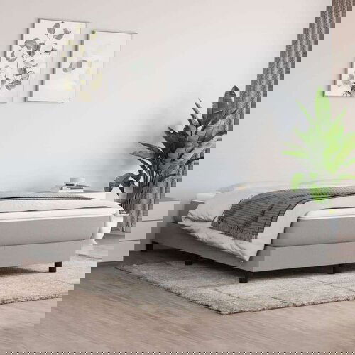  Box spring postelja z vzmetnico svetlo siva 140x200 cm blago, (20725265) Slike