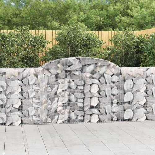  Lučne gabionske ko&amp;scaron;are 2 kom 300x30x100/120cm pocinčano željezo Slike