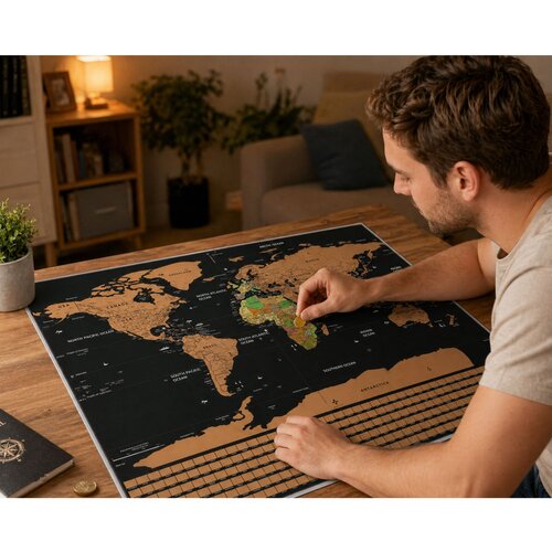  Karta svijeta s grebalicom za putnike 82 x 59 cm Slike