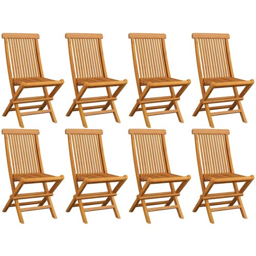  Sklopive vrtne stolice 8 kom od masivne tikovine Slike