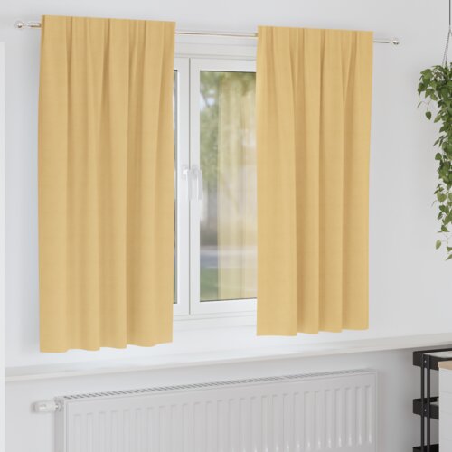 vidaXL Zavjese sa zavjesama 2 pcs Bež Poliester Cene