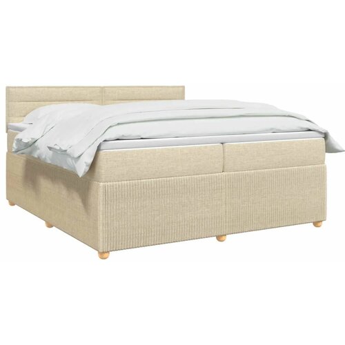  Boxspring krevet s madracem Krem 200 x 200 cm Tkanina - Krem 200 x 200 cm Dizajn linija Slike