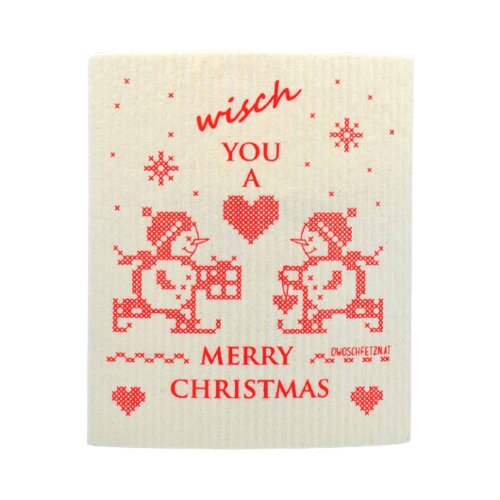 OWOSCHFETZN Gobasta krpa "Merry Christmas" - Križni šiv, snežak Cene