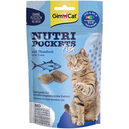 Gimcat Nutri Pockets Fish - S tunom (6 x 60 g) Slike