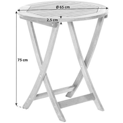 Gardenson Vrtna Zložljiva Miza Rebel, 65x75x65cm, Masivno Slike