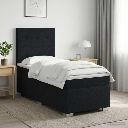  Boxspring krevet s madracem Crna 100 x 200 cm Tkanina Cijene
