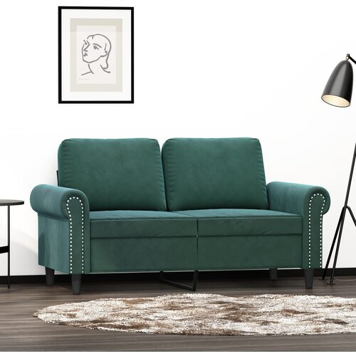 vidaXL Dvosed temno zelen 120 cm žamet Cene
