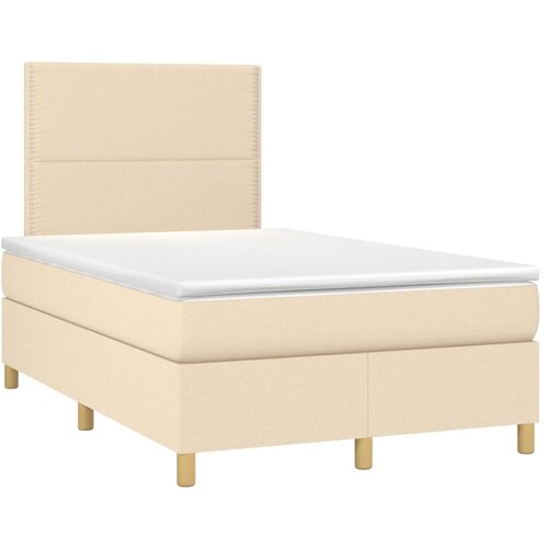 VidaXL Krevet box spring s madracem krem 120 x 190 cm od tkanine Slike