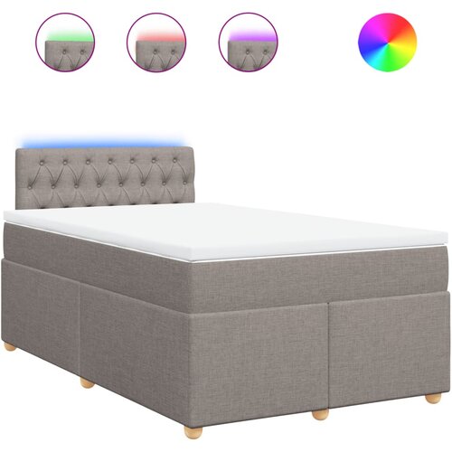 vidaXL Box spring postelja z vzmetnico taupe 120x200 cm blago, (21273458) Cene