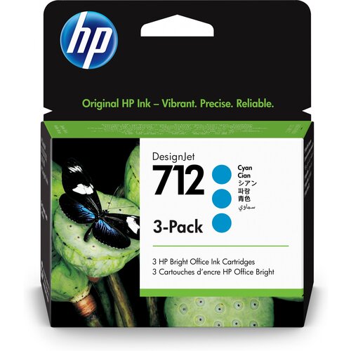 HP Črnilo 3ed77a cyan 712 za designjet studio/steel/t230/t630/t650 29ml; 3 pack, (20209957) Slike