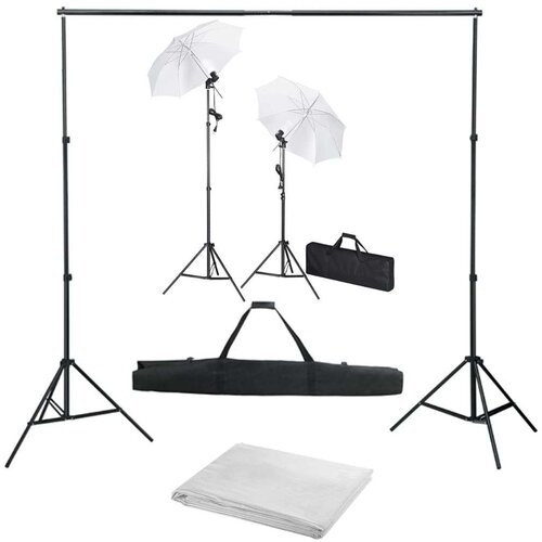 In Komplet za fotografski studio z ozadjem, svetilkami in dežniki Cene