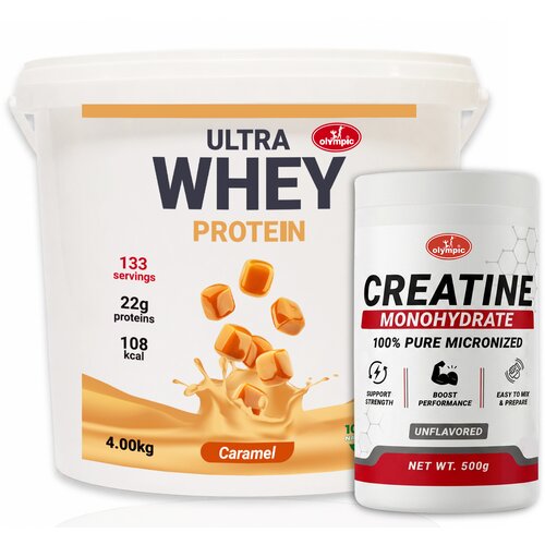 Olympic Ultra Whey Protein Karamela 4kg + Creatine Monohydrate 500g Cene