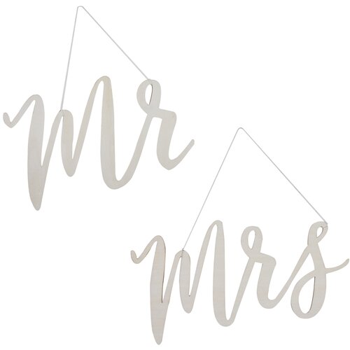 Ginger Ray® drvena dekoracija za stolicu mr & mrs Cijene