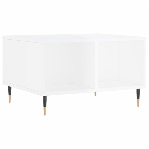 Maison Chic Klubska mizica - kavna mizica - Nizka mizica visok sijaj bela 60x50x36,5 cm inženirski les, (21752638) Slike