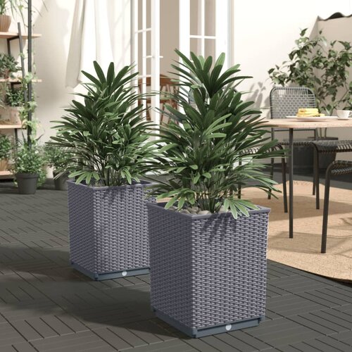vidaXL Cvetlično korito 2 kosa temno sivo 30x30x37 cm polipropilen Cene
