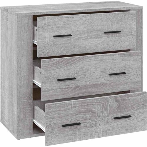  Komoda sivog hrasta sonome 80x33x70 cm od konstruiranog drva Siva Slike