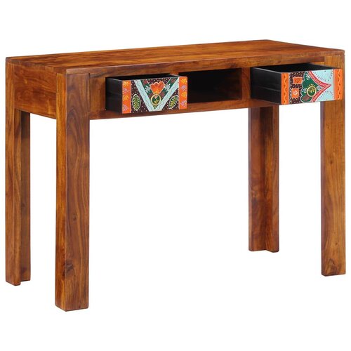  Radni stol s ladicama s pohranom Smeđa 100 x 50 x 75 cm Slike