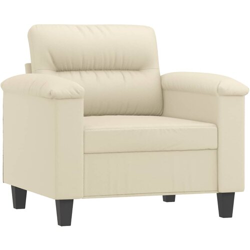  Fotelja s tabureom krem 60 cm od umjetne kože Slike