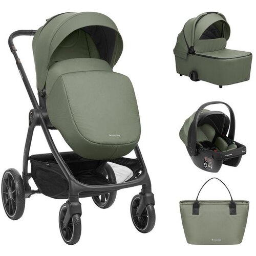 Kikka Boo kolica modena 3in1 set sa i-size auto sedi&amp;scaron;tem i tvrdom korpom army green Slike