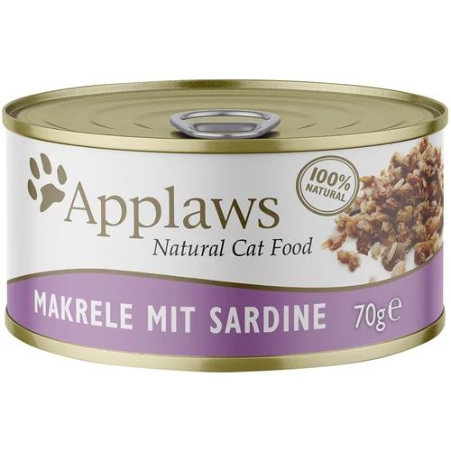 Applaws hrana za mačke u juhi 6 x 70 g - Skuša i sardine