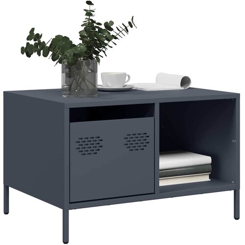 vidaXL Klubska mizica antracit 68,5x50x43,5 cm valjano jeklo Cene
