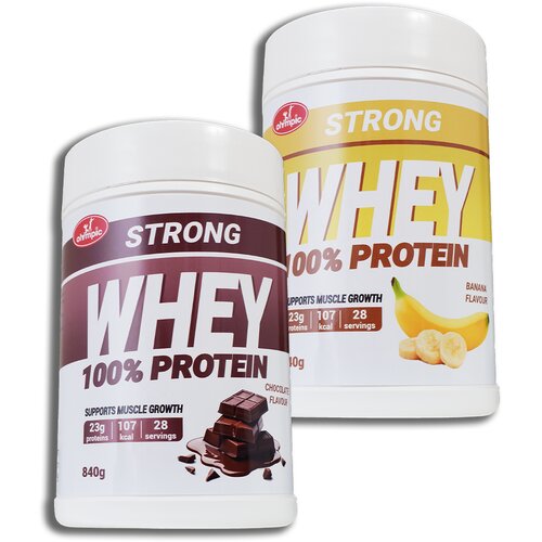 Olympic Whey Protein Strong, Čokolada i Banana, 840 g, 2 komada Cene