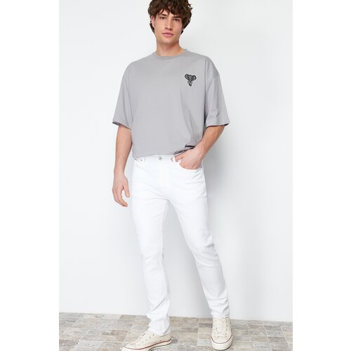 Trendyol Men's White Slim Fit Jeans Denim Trousers Cene