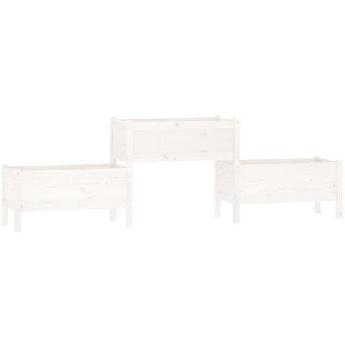 Maison Chic Visoka greda - Greda - Cvetlični Lonec bela 245,5x44x75 cm trdna borovina, (21789905) Cene