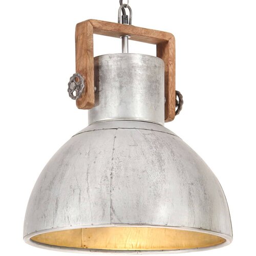 vidaXL Industrijska viseča svetilka 25 W srebrna okrogla 40 cm E27, (20756344) Cene