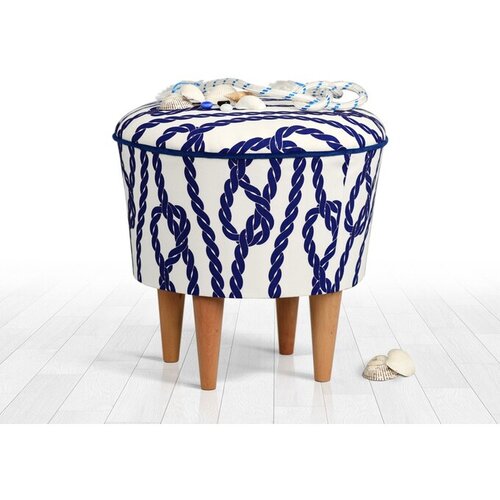 Atelier Del Sofa Cunda v2 - Blue, White BlueWhite Pouffe Cene