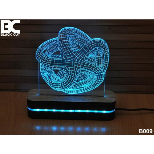 Black Cut 3D lampa sa 9 različitih boja i daljinskim upravljačem - zvezda ( B009 ) Slike