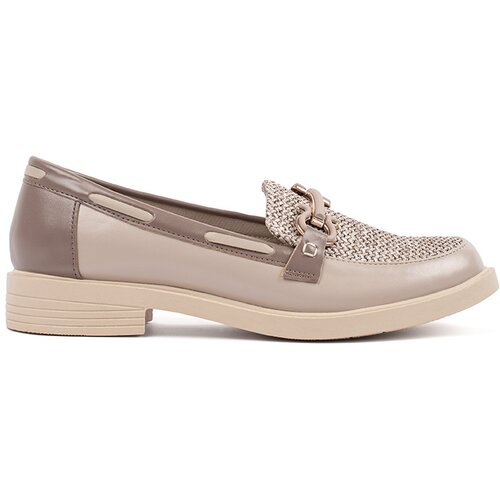 GOODIN Beige loafers with leather insole Cene