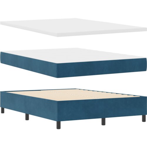 Box Spring Krevet s Madracem Tamnoplavi 140x200 cm Bar&amp;scaron;un Slike
