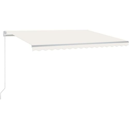  Tenda na ručno uvlačenje s LED svjetlima 400 x 300 cm krem Slike